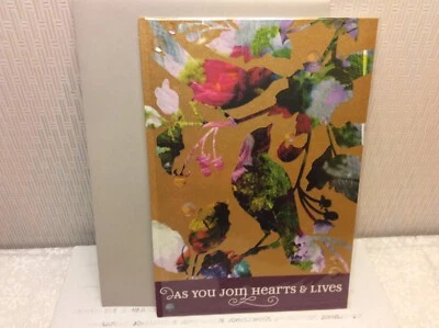 TARJETA DE FELICITACIÓN FAMILIAR MEZCLADA HALLMARK COMPROMISO BODA Nueva con Sobre "Corazones" Foto 1 de 2