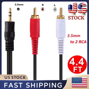 3.5mm to 2RCA Cable Stereo Audio Jack Adapter AUX Cord Y Splitter Connector US - Picture 1 of 7