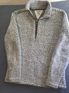 Maglione donna sherpa grigio 1/4 zip originale resistente alle intemperie vintage taglia small - Foto 1 di 5