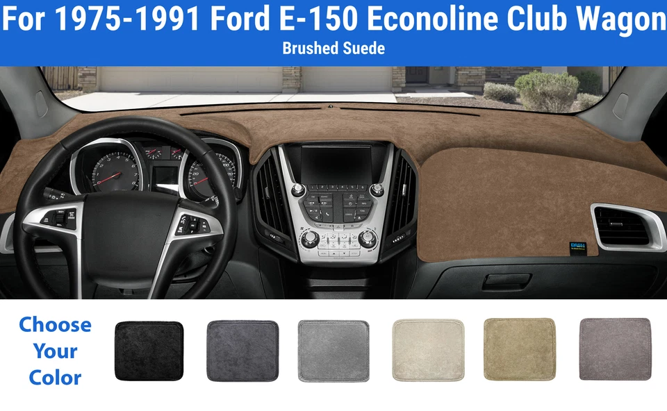 Cubierta de alfombrilla de tablero para Ford E-150 Econoline Club Wagon 1975-1991 (cepillado  Foto 1 de 4