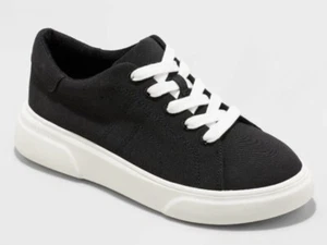 NEW Womens Mad Love Sia Apparel Sneakers Lace Up Black Casual Tennis Shoes Sz 8 - Picture 1 of 4