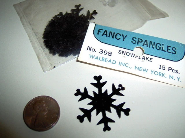 Lentejuelas Copo de Nieve Negro Vintage - 15 piezas. Foto 1 de 1