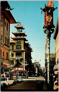 Vintage San Francisco Chinatown Grant Avenue Postcard by Smith News Co. - Bild 1 von 2