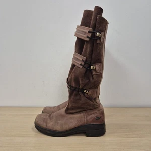 Ariat Soft Suede Brown Leather Long Brown Riding Knee High Boots Uk 7.5 US 10 - Picture 1 of 9