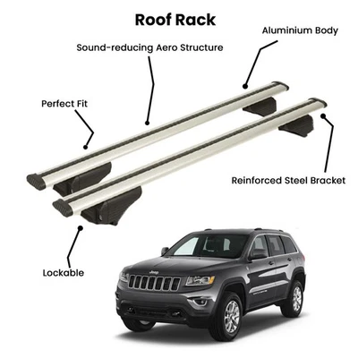 2 piezas barras transversales plateadas para Jeep Grand Cherokee SUV 1993-1998 Foto 1 de 4