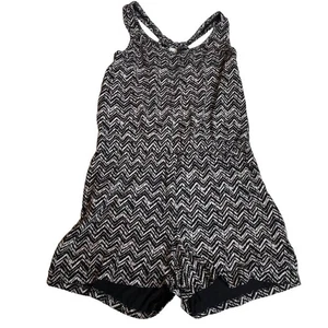 OLD NAVY Black White Cross Back Romper Extra Large XL - Picture 1 of 4