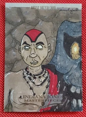 2008 sketch card art MOLA RAM masterpieces NICOLE FALK topps INDIANA JONES - Image 1 of 4