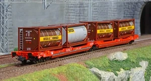 Roco 77389 Wagon-poche articulé double T3000e, ÖBB / RCW, chargés conteneurs-cit - Picture 1 of 4