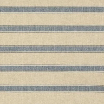 6.5 yds Ralph Lauren Frenchmans Creek Dhurrie Denim Blue Striped Uphol Fabric - Image 1 of 4