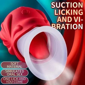Sucking Vibrator G Spot Dildo Massager Tongue Oral Clit Licking Sex Toys Women - Picture 1 of 5