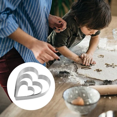  3 Pcs Dessertförmchen Silikon Herzform Gießform Herzförmige Backform - Bild 1 von 4