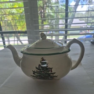 Tetera de árbol de Navidad Spode vintage con tapa - Imagen 1 de 10