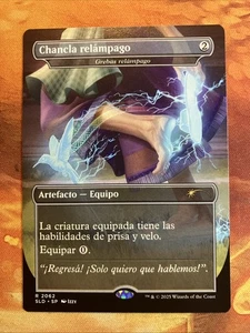 MTG Spanish Borderless Chancla relámpago - Lightning Greaves SLD: Nuestra Magia! - Picture 1 of 2