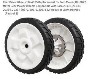 2 Stück Antriebsräder hinten 137-4835 Ersatz für Toro Mäher, 119-3822 Metall - Bild 1 von 9