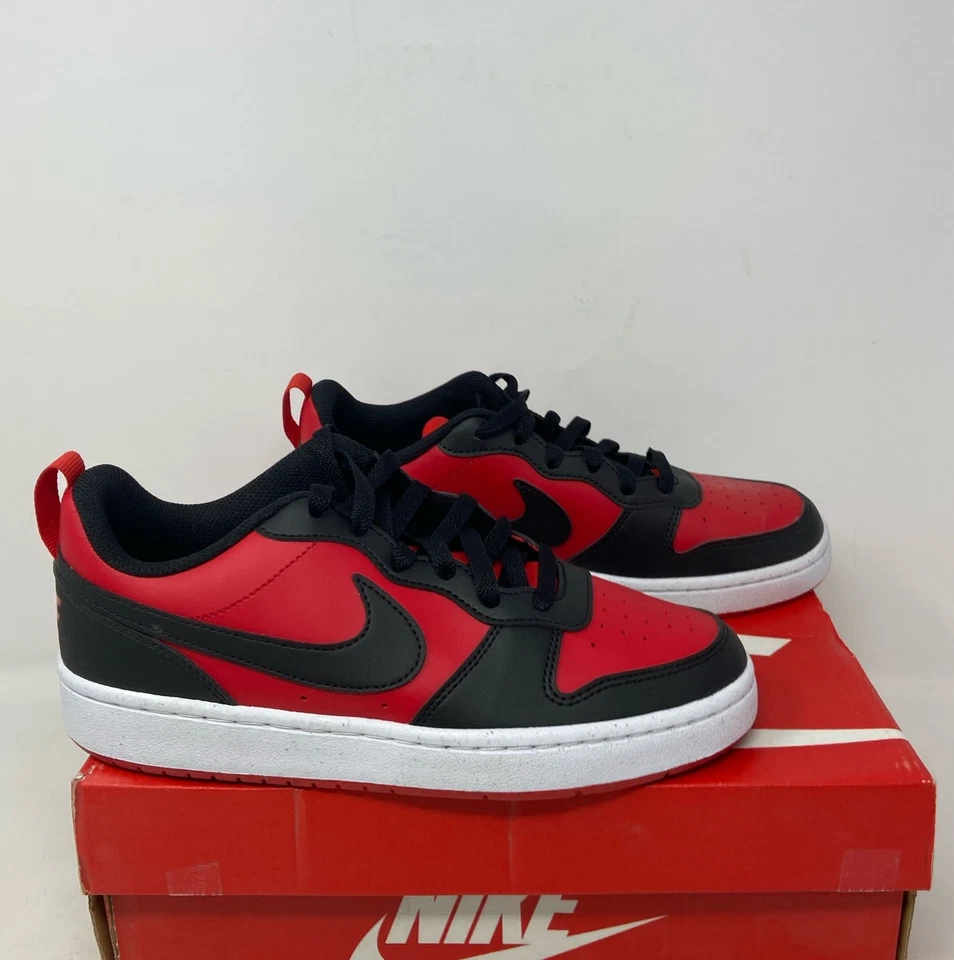 Size 6 (GS) - Nike Court Borough Low Recraft Black University Red 2023