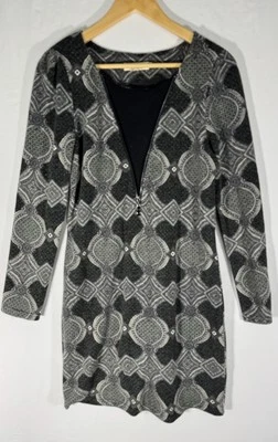 Aryeh Anthropology Gray Geometric Sweater Dress Wearable Art Zipper Accent Sz M - Image 1 of 4