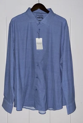 Report Collection Button Up Men Tech Shirt Men XXXL NEW Nylon 360 Stretch Office - Image 1 of 4