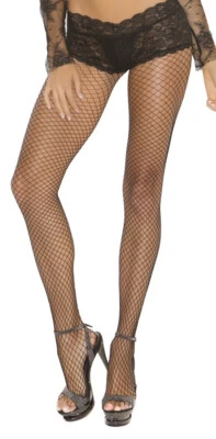 sexy ELEGANT MOMENTS fence NET lace PANTY back seam PANTYHOSE stockings NYLONS - Image 1 of 2