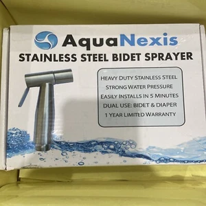 AquaNexis Stainless Steel Handheld Bidet Spray Cloth Diaper Sprayer NEW IN BOX - Picture 1 of 2