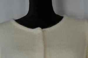 New Ann Taylor Women's Button Up Sweater Size Large Angora Hidden Buttons White - Picture 1 of 8