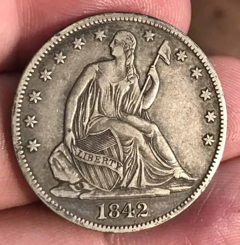 1842-O  Seated Liberty half, nice XF Cover