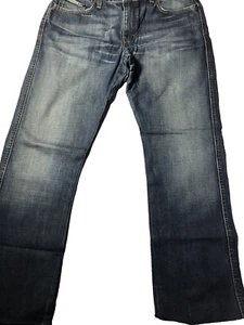 Calvin Klein Jeans Trousers Men Denim Waist 32" Length 28" Blue Straight Pocket - Picture 1 of 24