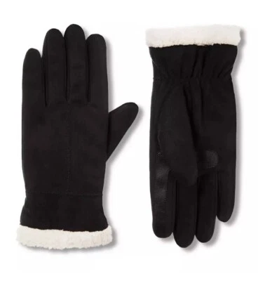 NEW Women's ISOTONER Black Microfiber SmartDRI Touchscreen Tech Gloves ~ S/M - Image 1 of 4