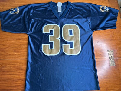 Camiseta deportiva Reebok NFL St. Louis Rams #39 Stephen Jackson con pie de campo talla mediana B68 Foto 1 de 4
