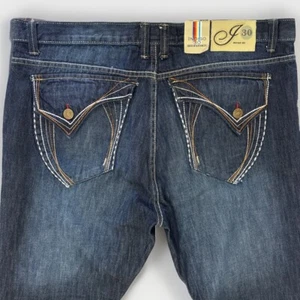 Vintage Y2K Indigo 30 Mens 40x34 Straight Jeans Baggy Relaxed Skater Hip Hop NWT - Picture 1 of 21