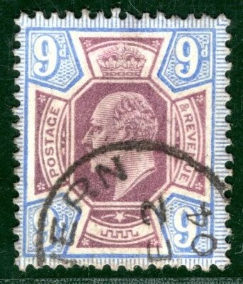 GB KEVII DLR Stamp SG.250 9d Dull Purple & Ultram' Used CDS Cat £75+50% BLRED109 - Image 1 of 4