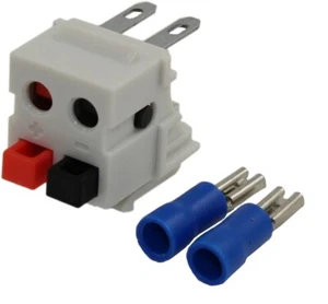 Keystone Jack Insert/CRIMP Type: Speaker w/Rear Block 14-30AWG  White - Picture 1 of 2