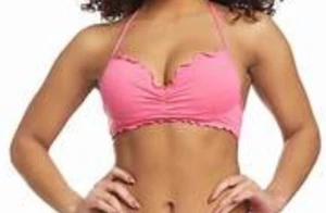Hobie Women's Small Pink Ruffled Bikini Top NEW - Picture 1 of 2