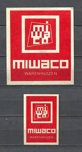 Etiquetas de caja de cerillas vintage holandesas Miwaco tamaño grande y normal - Imagen 1 de 1
