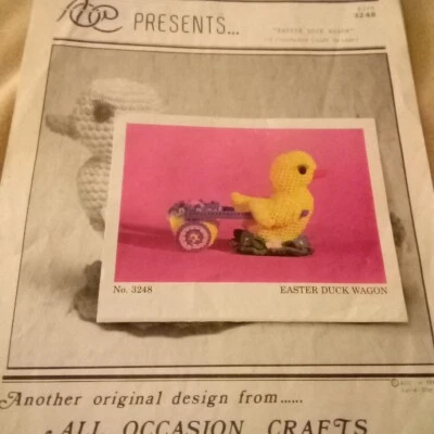 Easter Duck Wagon Crocheted Craft Design Pattern Only Herrschners Inc. 1989 - Image 1 of 4