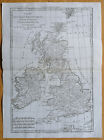 Bonne Original Kupferstich Karte England Schottland Irland - 1783#