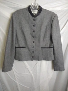 Vintage womens David Benjamin Size 12 Gray cropped short blazer jacket Velvet - Picture 1 of 10