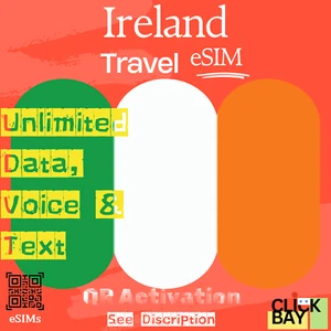 Esim, Irlande Travel eSIM, 35 Go de données Internet + appels et SMS illimités pendant 30 jours - Photo 1 sur 7