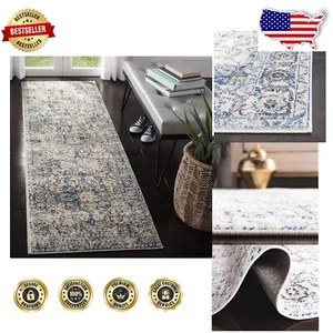 Transitional Snowflake Medallion Runner Rug - 2'3" x 14', Easy Care & Durable - Picture 1 of 8