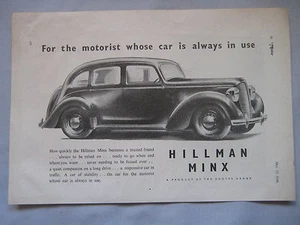 1946 Hillman Minx Original advert No.2 - Picture 1 of 1