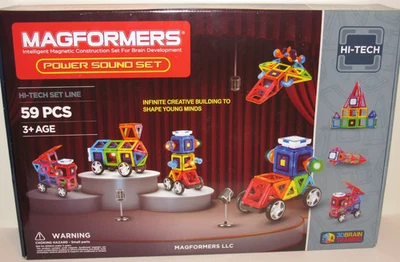 Magformers Power Sound Set Construcción Magnética Alta Tecnología Luces Sonidos Vehículos Foto 1 de 4