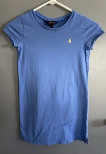 Polo Ralph Lauren Girls Blue T-Shirt Size Medium 8-10 Cotton Jersey - Picture 1 of 5