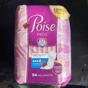 Poise Incontinence Pads Moderate Absorbency - Long, 54 Pads - Picture 1 of 2