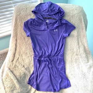 Under Armour Hooded Swim Cover-Up Dress Girl's Youth Large (14/16) Purple EUC - Picture 1 of 3