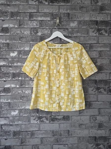 Seasalt Cornwall Riffle Pool Top UK 10 Yellow Organic Cotton Blouse Summer - Picture 1 of 6
