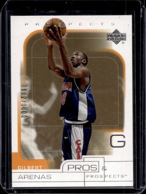 2001-02 Upper Deck Pros & Prospects Gilbert Arenas Rookie RC #602/1000 Warriors - Image 1 of 2