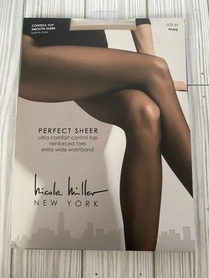 Nicole Miller New York Perfect Sheer Pantyhose Control Top NIP Size EF Nude - Image 1 of 4
