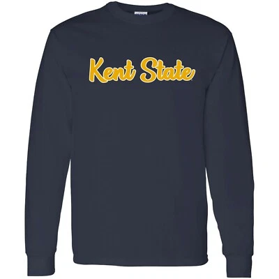 Kent State Golden Flashes Basic Script Long Sleeve T-Shirt - Navy - Image 1 of 4