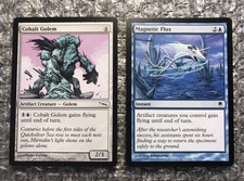 Cobalt Golem 1x (Mirrodin) & Magnetic Flux 1x (Darksteel) - MTG Cards Lot