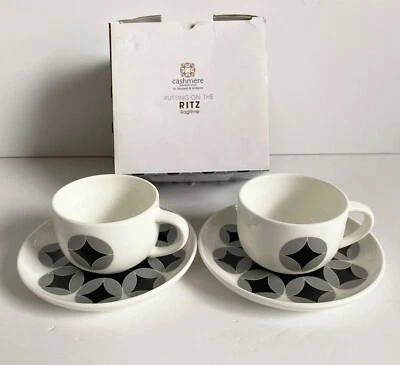 MAXWELL & WILLIAMS DEMI CUP & SAUCER SETS RAGTIME RETRO PUTTING ON THE RITZ *NEW - Image 1 of 4