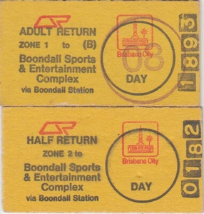 RAILWAY TICKETS - Queensland Railways & BCC Co-ordinated Returns x 2 (Boondall) - Picture 1 of 1